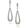 Sterling Silver 1/4ct TDW Diamond Teardrop Dangle Earrings (J-K, I3)