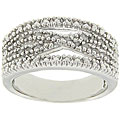 Sterling Silver 1/4ct TDW Diamond 'X' Design Ring (J-K, I3)