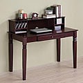 Solid Wood Walnut Brown Desk With Hutch