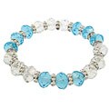 Blue and Clear Crystal Elastic Bracelet