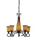 Dark Rust/ Amber Glass 5-light Chandelier