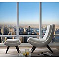 Albury White Faux Leather Chair with Ottoman