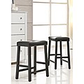 Nova Black Saddle Cushioned Seat 24-inch Barstools (set of 2)