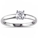 Miadora 14k White Gold 1/4ct TDW Diamond Solitaire Engagement Ring (H-I, I2-I3)