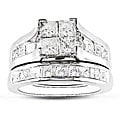 14k White Gold 2ct TDW Diamond Bridal Ring Set (H-I, I2-I3)