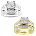 Miadora 14k Gold 2ct TDW Diamond Princess Cut Bridal Ring Set