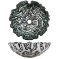 Geyser Hand-painted/ Textured Tempered Glass Bathroom Vessel Sink