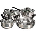 Alverton 7-piece Stainless Steel Glass-lid Cookware Set