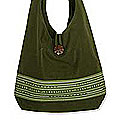 Handmade 'Spearmint Surprise' Cotton Shoulder Bag (Thailand)