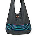 Handmade 'Blueberry Surprise' Cotton Shoulder Bag (Thailand)