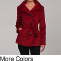 Steve Madden Women's Ruffled Wrap Wool Tie Coat