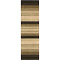 Hand-tufted Caspian Brown Wool Rug (2'3 x 7'6)