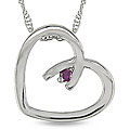 10k White Gold Pink Diamond Heart Necklace