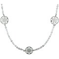 Sterling Silver Flower Circle Necklace