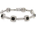 Sterling Silver 1/3ct TDW Black Diamond Link Bracelet