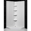DreamLine Shower Back Wall and Neo-Angle 38-inch Corner Shower Base Combo Kit