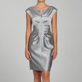 Jessica Howard Women's Silver Shantung Sheath Dress