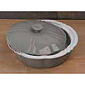 Lorenzo Grey Ceramic 11.5-inch Round Covered Casserole