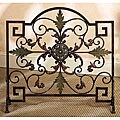 Freestanding Metal Scroll Fireplace Screen