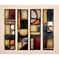 Geometric Multicolor Metal Abstract Wall Art Decor Plaques (Set of 4)
