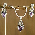 Sterling Silver 'Wisteria' Amethyst Jewelry Set (India)