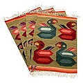 Set of 4 'Amazon Parrots' Wool Placemats (Peru)