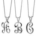 Best in Show Sterling Silver and Enamel Diamond-cut Initial Necklace