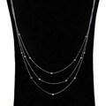 Sterling Silver 20-inch 3-strand Disco Ball Necklace (1 mm)