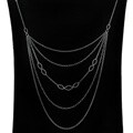 Sterling Silver Multi-strand 24-inch Runway Necklace (1 mm)