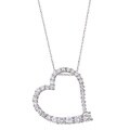 14k White Gold 1ct TDW Diamond Journey Heart Necklace (H, I1)
