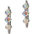 10k White Gold Mercury Mist Topaz and Half-point Hoop Earrings