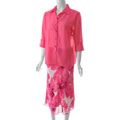 Just U by Adi Women's Missy Floral Blouse and Skirt Set