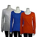 AtoZ Women's Button Up Long Sleeve Tee