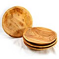 Set of 4 Fir Wood Rootworks Round Platters (China)