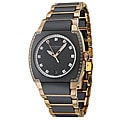 Wittnauer Men's Black Ceramic and Rose Gold Diamond-accent Watch