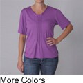 Nicole Ricci Women's Plus Size Pleated-front Top