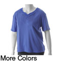 Nicole Ricci Women's Plus Size Embellished Neck Top