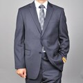 Bertolini Men's Wool and Silk Navy Pinstripe Suit