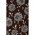 Learn more about 45 Record Storage Containers Alexa Infiniti Collection Stardust Floral Chocolate Rug (4'5 x 6'9)