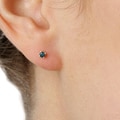 10k Yellow Gold 1/8ct TDW Blue Diamond Stud Earrings