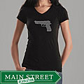 Los Angeles Pop Art Women's Gun V-neck Shirt