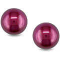 Sterling Silver Cranberry Freshwater Pearl Stud Earrings (9-10 mm)