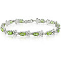 Sterling Silver Peridot and White Topaz Tennis Bracelet