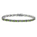 Sterling Silver Peridot and Amethyst Tennis Bracelet