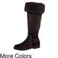 Jeans & Pier Women's 'Giorgetta' Knee-high Italian Suede and Shearling Boots