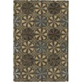 Top online source for abstract Art White Hand-tufted Green Wool Rug (5' x 7'6)