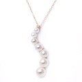 10k Yellow Gold Freshwater Pearl and Diamond Accent Necklace (3-6 mm)