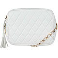 Made in Italy Patent Leather White Quilted Leather Shoulder Bag