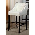 Milano Ivory Quilted Bonded Leather Bar Stool