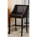Milano Brown Quilted Bonded Leather Bar Stool